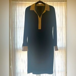 Ivanka Trump Black White Collar/Cuff Dress~ M